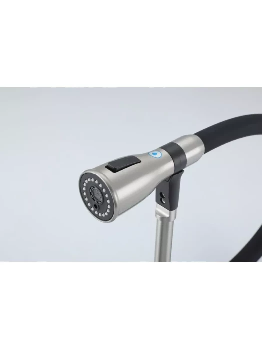 Смеситель для кухни Gappo G4399-75 подключение фильра, гибкий излив сатин/черный