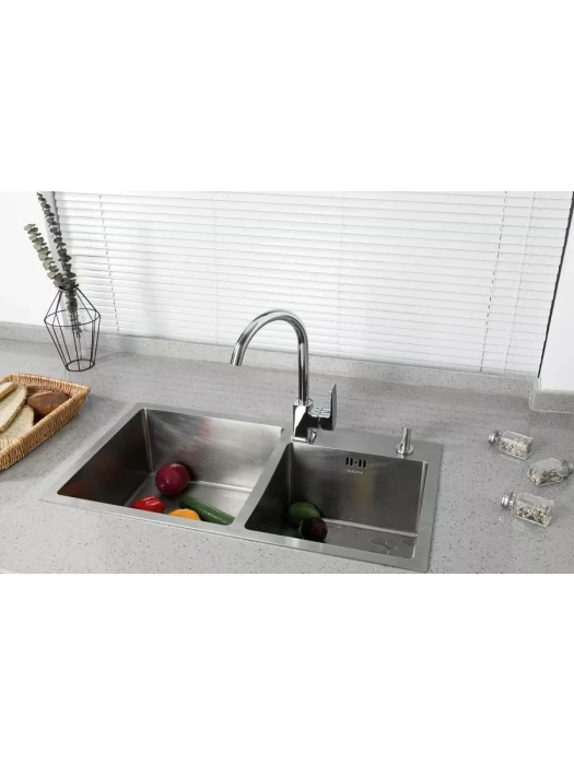 Смеситель для кухни Frud R41151, с поворотным изливом, однорычажный, хром