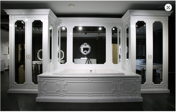 Шкаф для ванной напольный Belux П 100 Кастилия Белый поталь золото