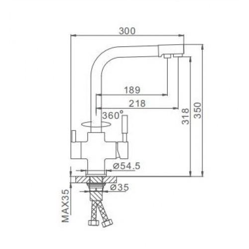 Смеситель для кухни с подключением фильтра Frap F4352-23