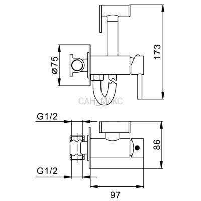 Смеситель гигиенический Frap F7505-4
