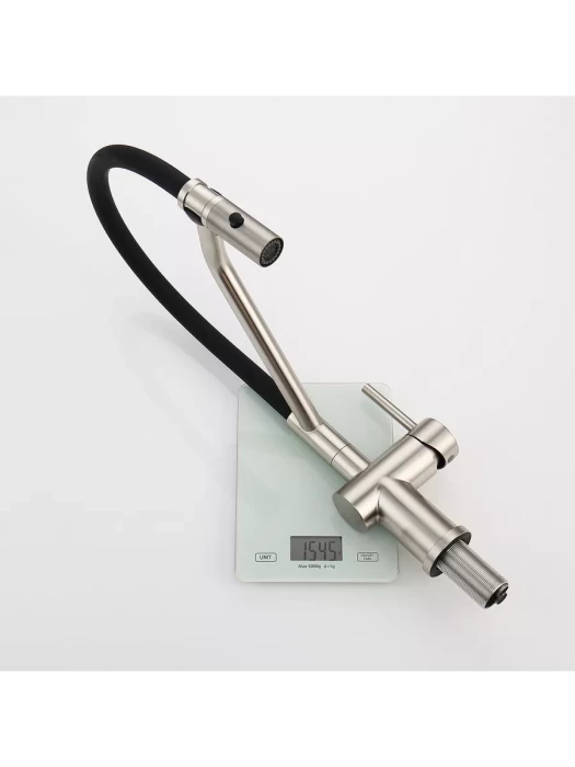 Смеситель для кухни R86.41.05, с гибким изливом, латунь, сатиновый