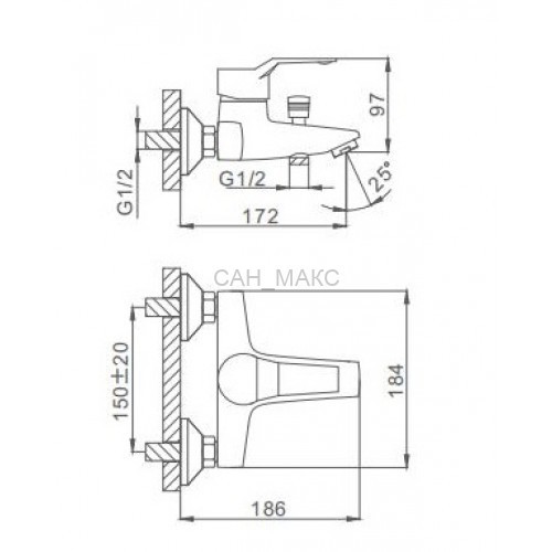 Смеситель для ванны Frap F3063