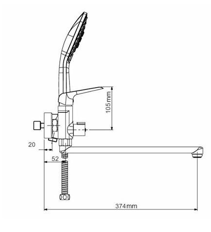 Смеситель для ванны Gappo G2280