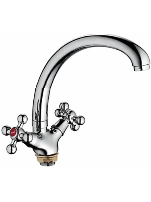 Смеситель кухонный Frap F4219-2, с поворотным изливом, латунный корпус, 1/2", хром