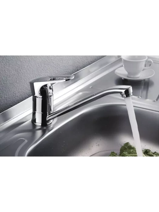 Смеситель Frap F45701-B для кухни, поворотный излив, серебристый