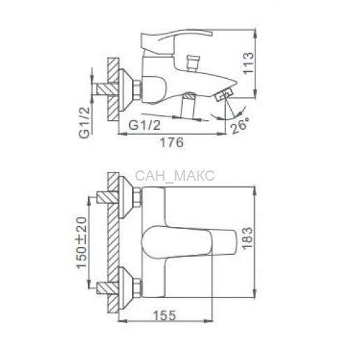 Смеситель для ванны Frap F3070