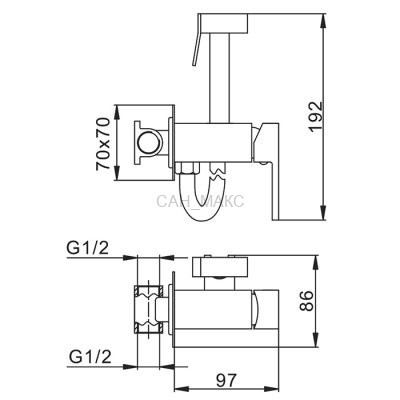 Смеситель гигиенический Frap F7506-3