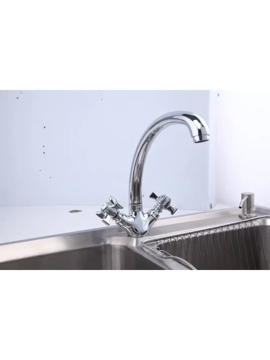 Смеситель для кухни Frap F4224, поворотный излив, вентильный, хром