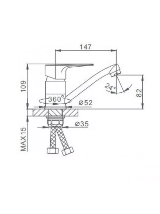 Смеситель для кухни Frap F45702-B, однорычажный, поворотный излив, хром