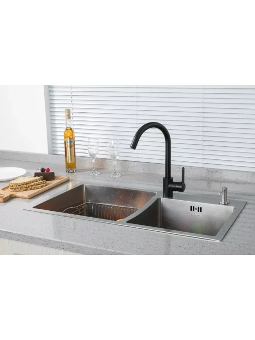 Смеситель Frud R42052-12, для кухни, нержавеющая сталь, черный