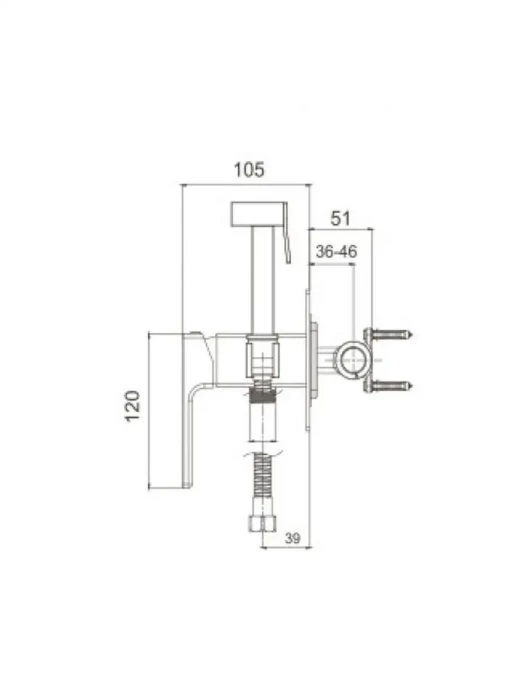 Смеситель гигиенический Gappo G7218, встраиваемый, латунь, хром