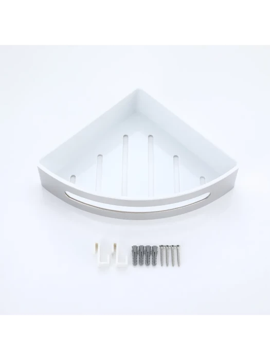 Полка RAGLO R340.01, угловая, металл/пластик, хромированная, крепление на два отверстия