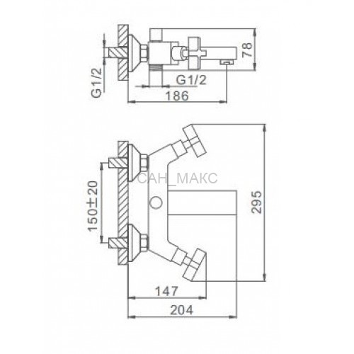 Смеситель для ванны Frap F3078