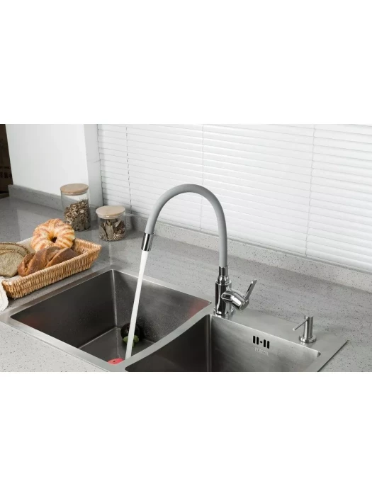 Смеситель для кухни Frud R42052-31, с гибким изливом, однорычажный, хром