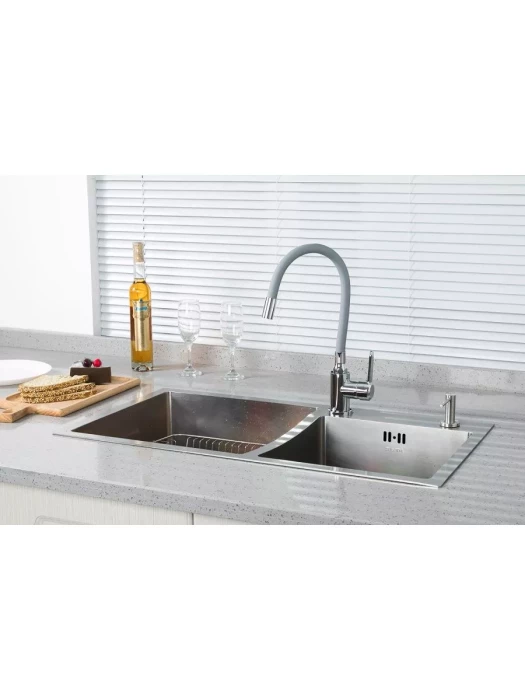 Смеситель для кухни Frud R42052-31, с гибким изливом, однорычажный, хром