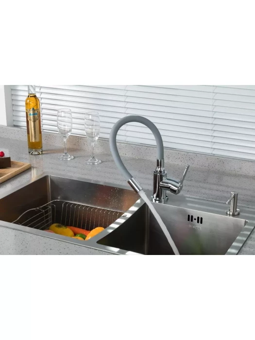 Смеситель для кухни Frud R42052-31, с гибким изливом, однорычажный, хром