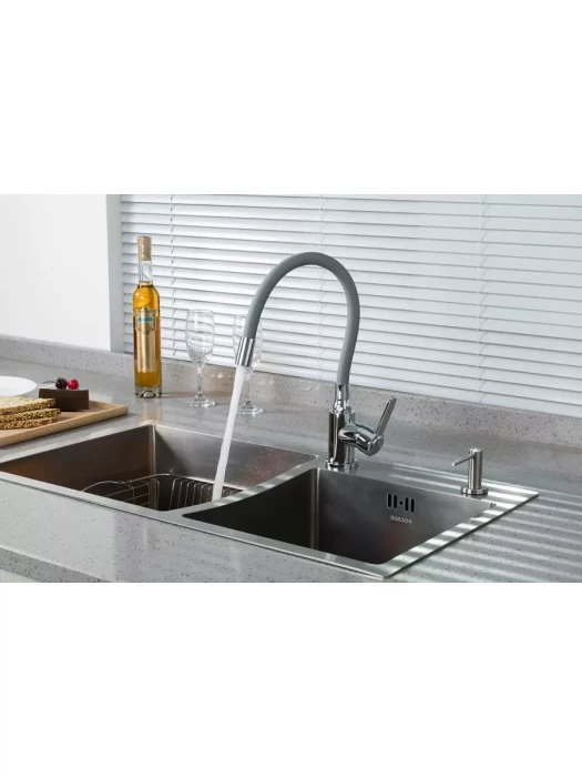 Смеситель для кухни Frud R42052-31, с гибким изливом, однорычажный, хром