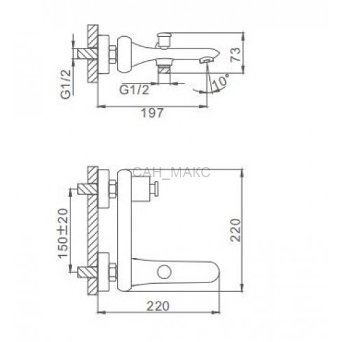 Смеситель для ванны Frap F3079