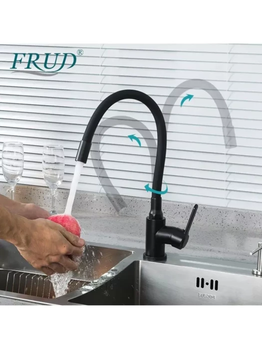 Смеситель Frud R42052-32, нержавеющая сталь, PVD покрытие, черный