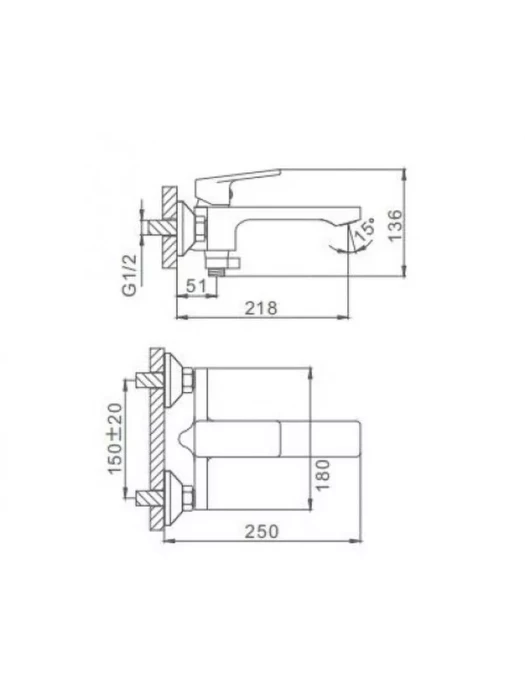 Смеситель Frap F3246, для ванны, с душевой лейкой, латунь, хром