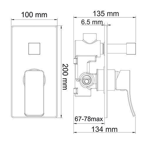 Смеситель встраиваемый Wasserkraft 10641W