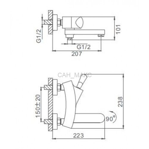 Смеситель для ванны Frap F3081