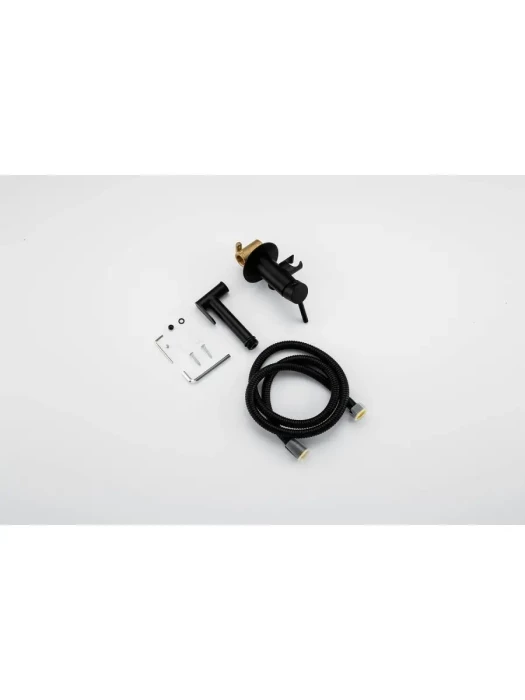 Смеситель Frap F7505-6 с гигиеническим душем, черный, матовый, 120 см