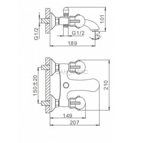 Смеситель для ванны Frap F3088