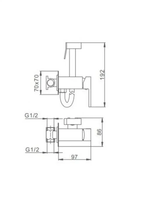 Смеситель гигиенический Frap F7506, встраиваемый, латунь, хром