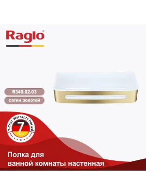 Полка для ванны Raglo R340.02.03 сатиновое золото прямоугольная