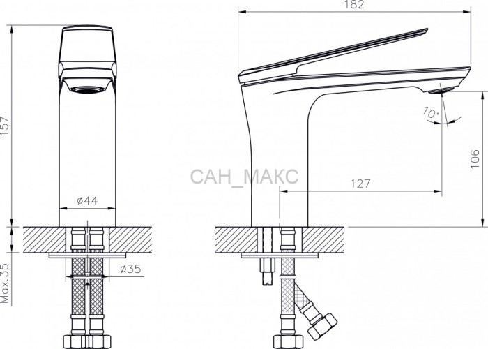 Смеситель для раковины RUSH Bering (BE5535-11)