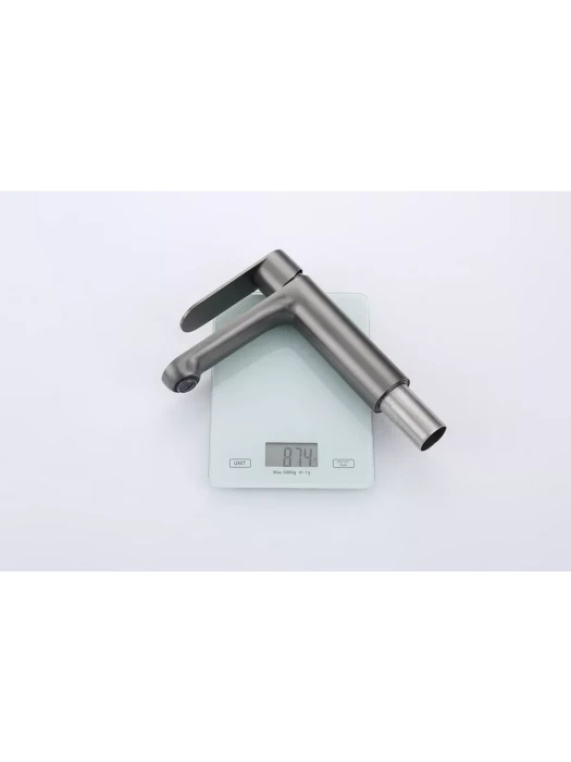 Смеситель Splenka S222.10.09, нержавеющая сталь, аэратор, графитовый цвет