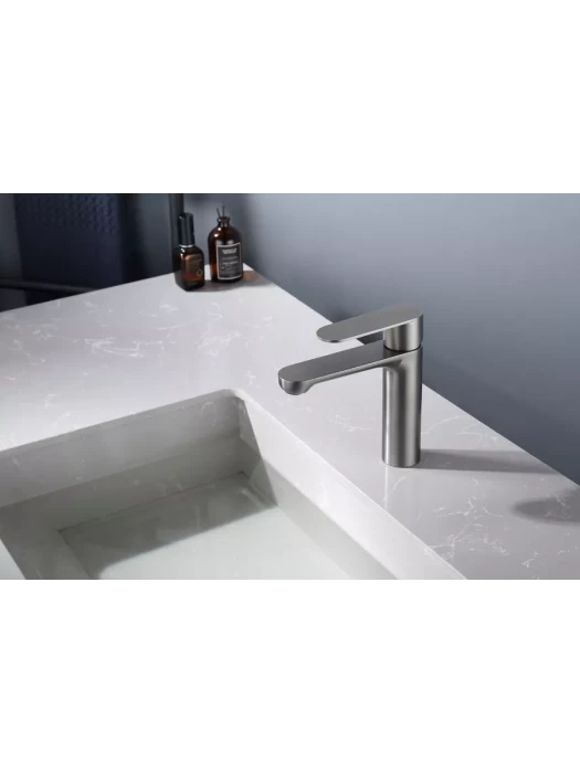 Смеситель Splenka S222.10.09, нержавеющая сталь, аэратор, графитовый цвет