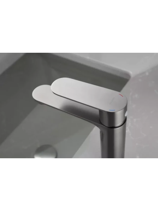Смеситель Splenka S222.10.09, нержавеющая сталь, аэратор, графитовый цвет