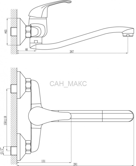 Смеситель для кухонной мойки Rossinka A (A35-24)