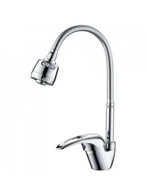Смеситель для кухни Frap F4302-B,  с гибким изливом, поворотный, хром