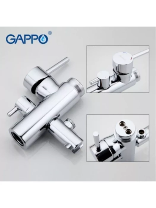 Смеситель напольный Gappo  G3098, латунь, хром, рычажный, с аэратором, для ванны и душа