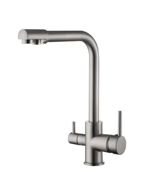 Смеситель для кухни FRUD R43053-5, поворотный излив, сатиновый