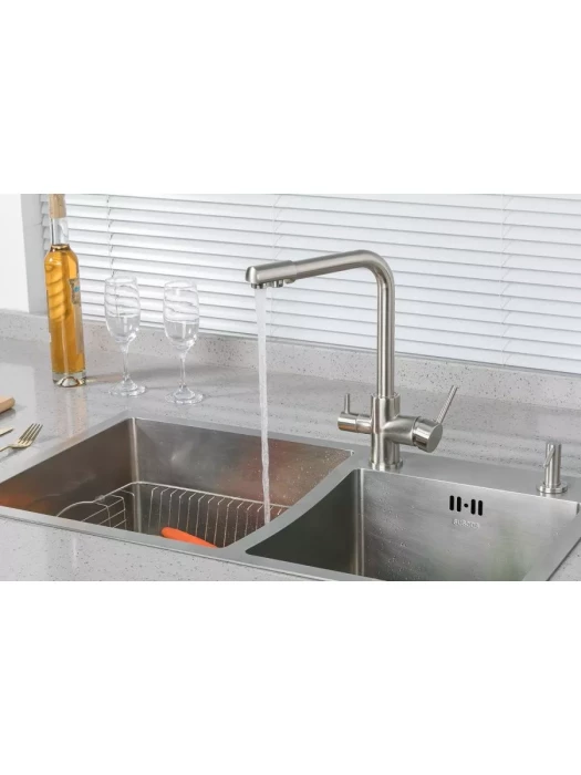 Смеситель для кухни FRUD R43053-5, поворотный излив, сатиновый