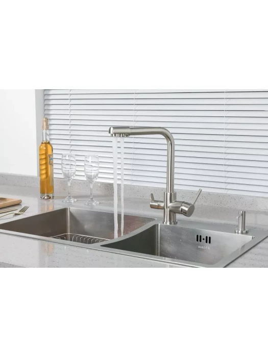 Смеситель для кухни FRUD R43053-5, поворотный излив, сатиновый