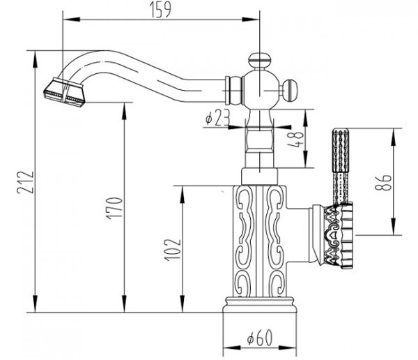 Смеситель для раковины Zorg (A 114U-SL)