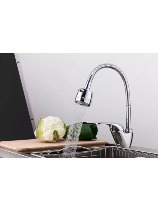 Смеситель для кухни с гибким изливом Frap F4303, однорычажный, хром