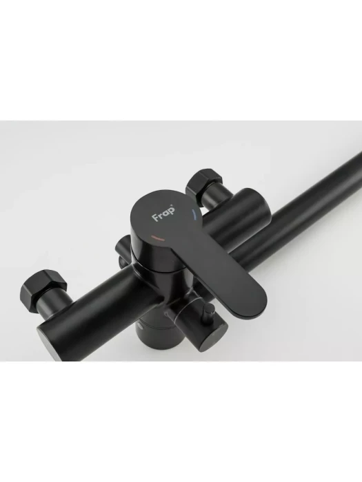 Смеситель для ванны Frap F22801-6 с поворотным изливом, чёрный