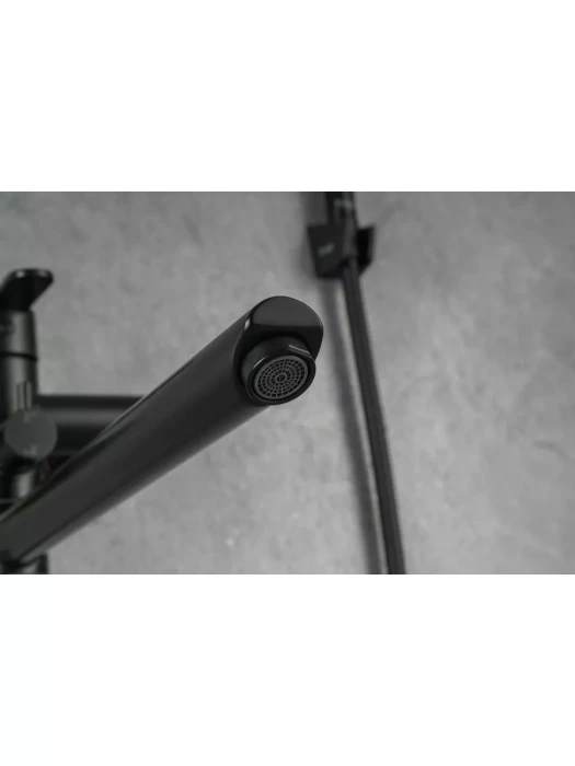 Смеситель для ванны Frap F22801-6 с поворотным изливом, чёрный