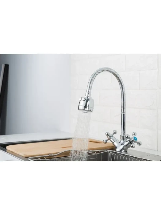 Смеситель для кухни с гибким изливом Frap F4319, хромированный