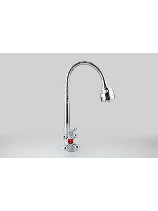 Смеситель для кухни с гибким изливом Frap F4319, хромированный