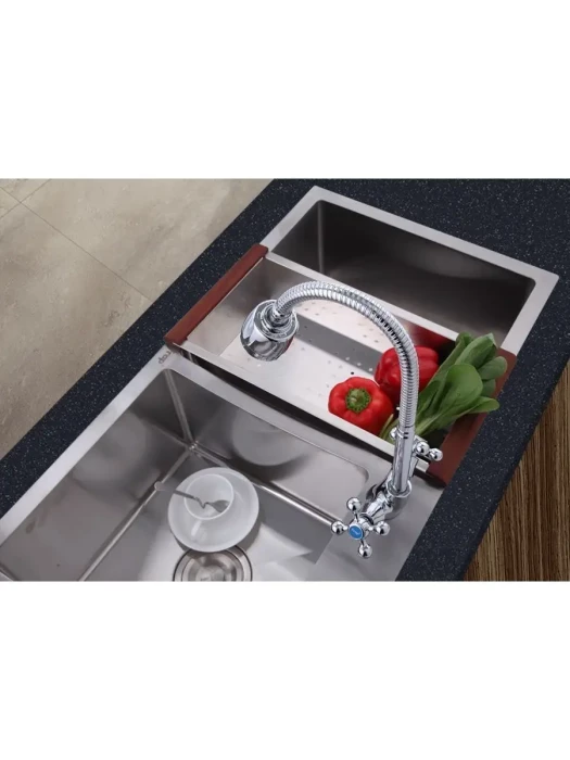 Смеситель для кухни с гибким изливом Frap F4319, хромированный
