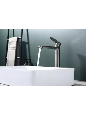 Смеситель Splenka S222.15.09, для раковины, высокий, графитовый, латунь