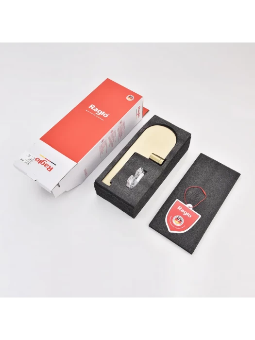 Держатель для туалетной бумаги Raglo R300.03.03 с полочкой, нержавеющая сталь, золотой сатин